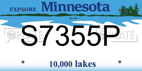 S7355P Minnesota License Plate