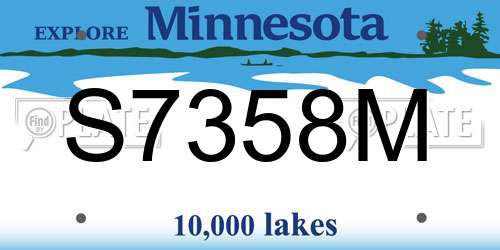 S7358M Minnesota License Plate