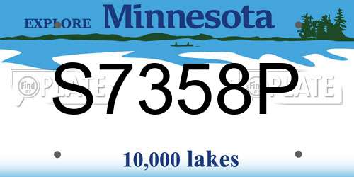 S7358P Minnesota License Plate