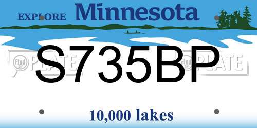 S735BP Minnesota License Plate