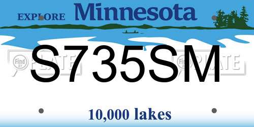 S735SM Minnesota License Plate