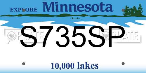 S735SP Minnesota License Plate