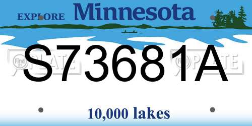 S73681A Minnesota License Plate