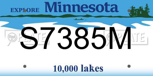 S7385M Minnesota License Plate