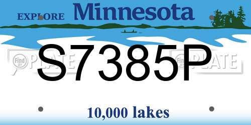 S7385P Minnesota License Plate