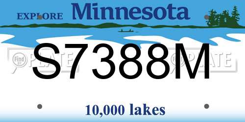 S7388M Minnesota License Plate