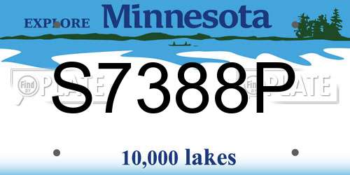 S7388P Minnesota License Plate