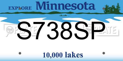 S738SP Minnesota License Plate