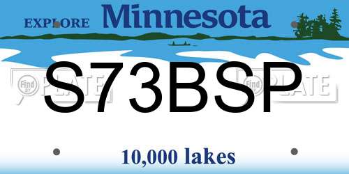 S73BSP Minnesota License Plate