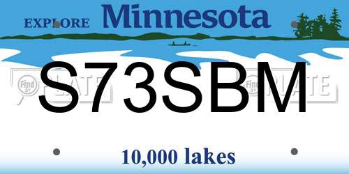 S73SBM Minnesota License Plate