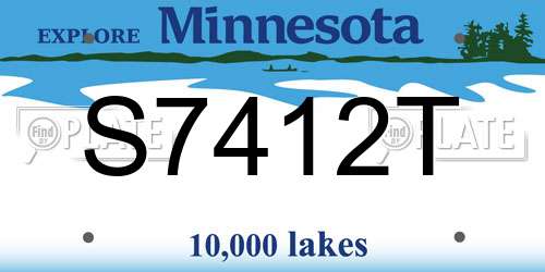 S7412T Minnesota License Plate