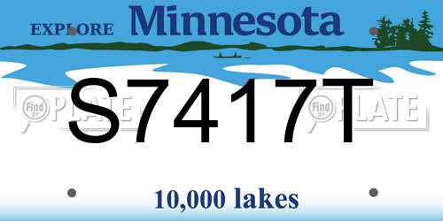 S7417T Minnesota License Plate