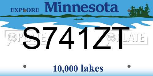 S741ZT Minnesota License Plate