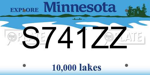 S741ZZ Minnesota License Plate