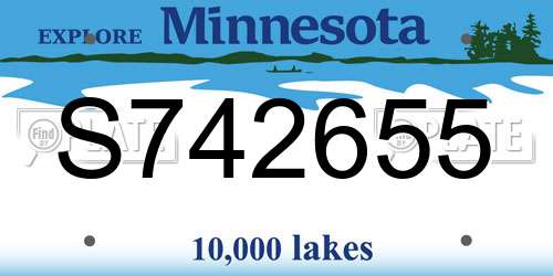 S742655 Minnesota License Plate