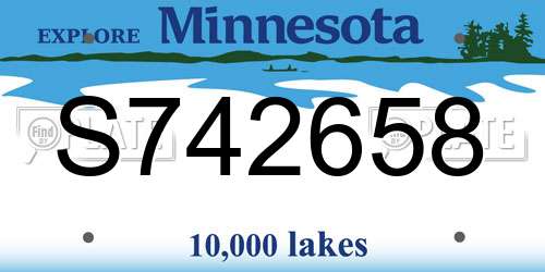 S742658 Minnesota License Plate