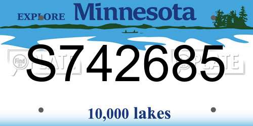 S742685 Minnesota License Plate
