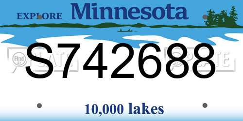 S742688 Minnesota License Plate