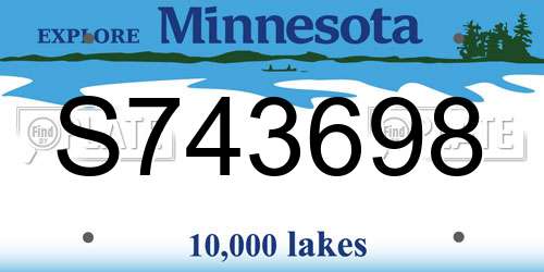 S743698 Minnesota License Plate