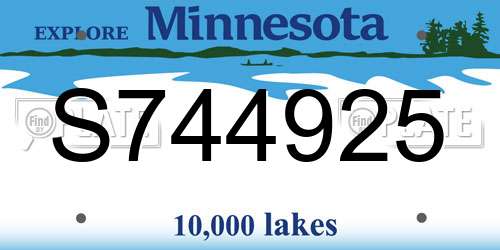 S744925 Minnesota License Plate