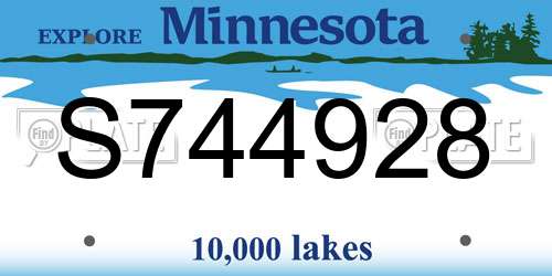 S744928 Minnesota License Plate
