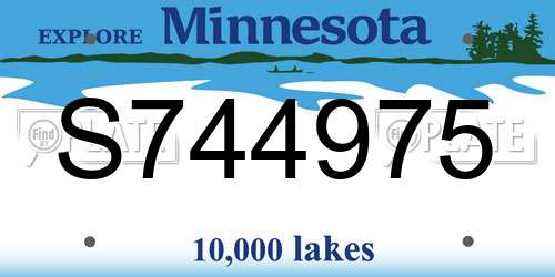 S744975 Minnesota License Plate