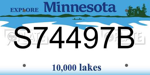 S74497B Minnesota License Plate