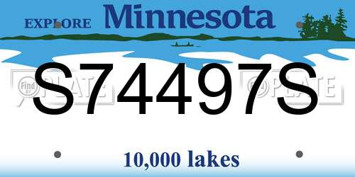 S74497S Minnesota License Plate
