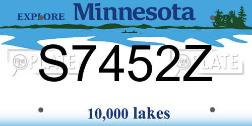 S7452Z Minnesota License Plate