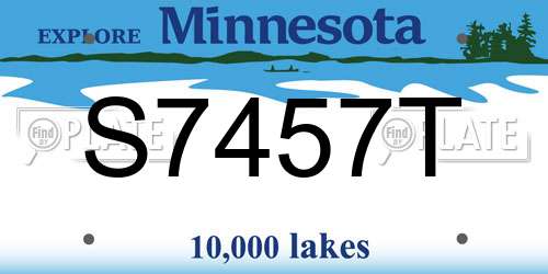 S7457T Minnesota License Plate