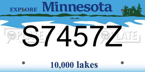 S7457Z Minnesota License Plate