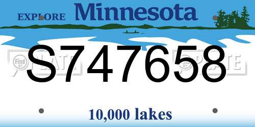 S747658 Minnesota License Plate