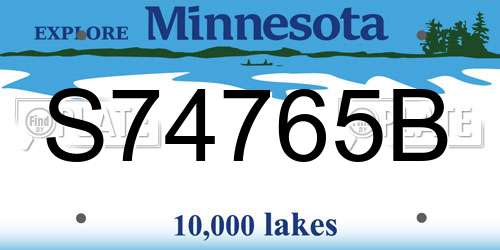 S74765B Minnesota License Plate