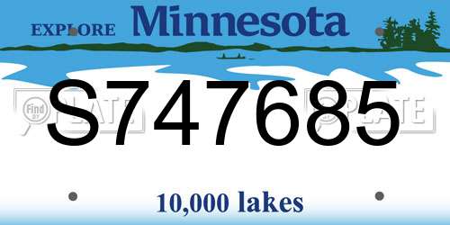 S747685 Minnesota License Plate