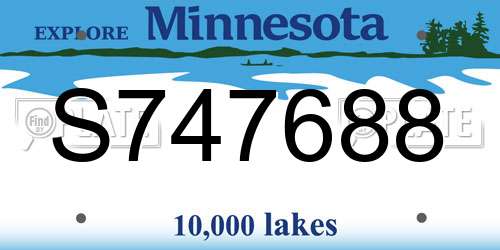 S747688 Minnesota License Plate
