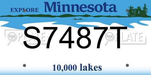 S7487T Minnesota License Plate