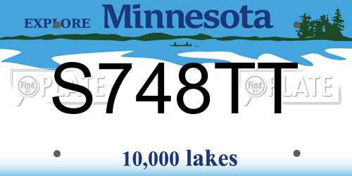 S748TT Minnesota License Plate