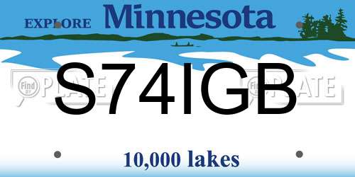 S74IGB Minnesota License Plate
