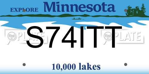 S74ITT Minnesota License Plate