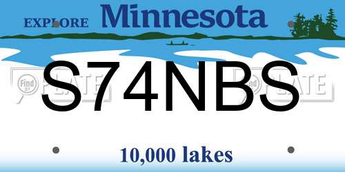 S74NBS Minnesota License Plate