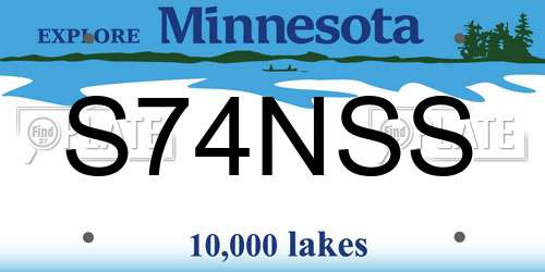 S74NSS Minnesota License Plate