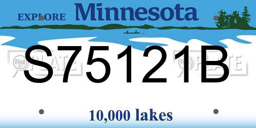S75121B Minnesota License Plate