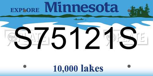 S75121S Minnesota License Plate
