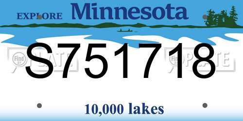 S751718 Minnesota License Plate