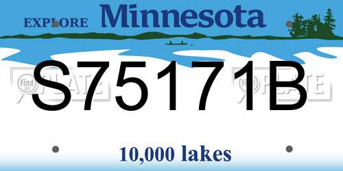 S75171B Minnesota License Plate