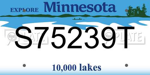 S75239T Minnesota License Plate