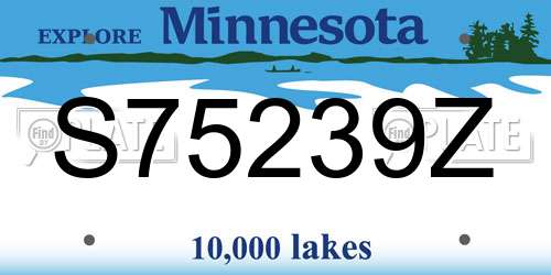 S75239Z Minnesota License Plate