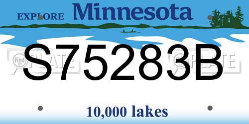 S75283B Minnesota License Plate