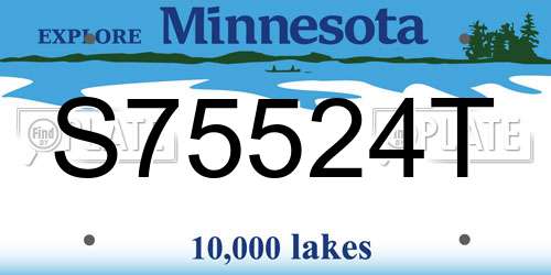 S75524T Minnesota License Plate