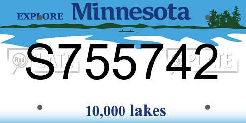 S755742 Minnesota License Plate